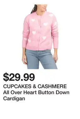 Marshalls CUPCAKES & CASHMERE All Over Heart Button Down Cardigan offer