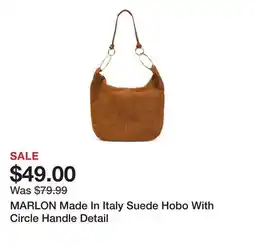 Marshalls MARLON Made In Italy Suede Hobo With Circle Handle Detail offer
