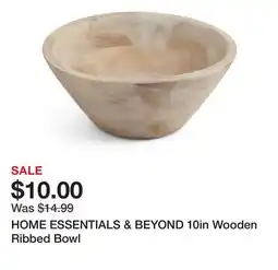 Marshalls HOME ESSENTIALS & BEYOND 10in Wooden Ribbed Bowl offer