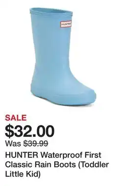 Marshalls HUNTER Waterproof First Classic Rain Boots (Toddler Little Kid) offer