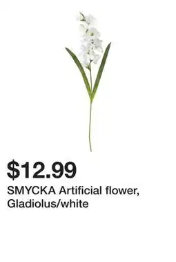 Ikea SMYCKA Artificial flower, Gladiolus/white offer