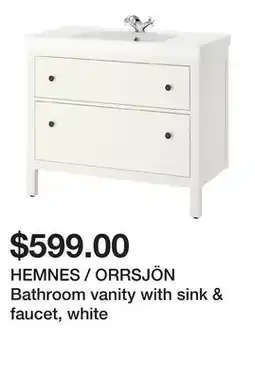 Ikea HEMNES / ORRSJÖN Bathroom vanity with sink & faucet, white offer