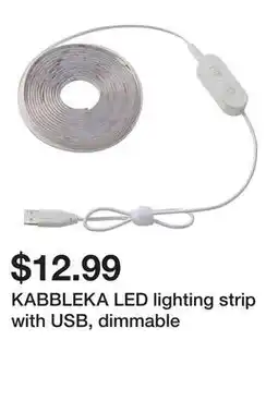 Ikea KABBLEKA LED lighting strip with USB, dimmable offer