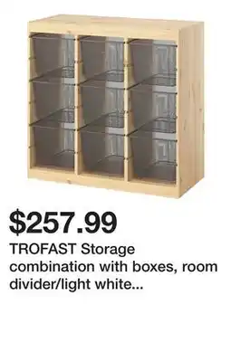 Ikea TROFAST Storage combination with boxes, room divider/light white stained pine dark gray offer