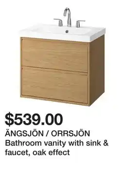 Ikea ÄNGSJÖN / ORRSJÖN Bathroom vanity with sink & faucet, oak effect offer