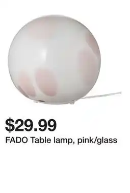 Ikea FADO Table lamp, pink/glass offer