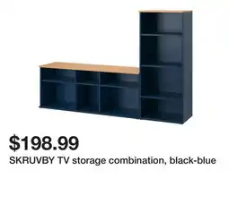 Ikea SKRUVBY TV storage combination, black-blue offer