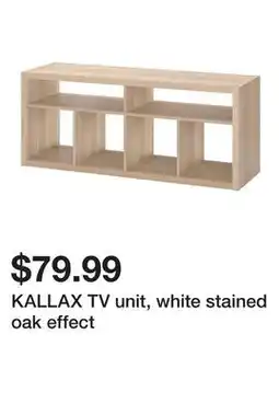 Ikea KALLAX TV unit, white stained oak effect offer