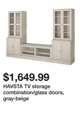 Ikea HAVSTA TV storage combination/glass doors, gray-beige offer
