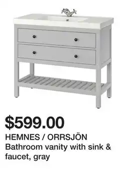 Ikea HEMNES / ORRSJÖN Bathroom vanity with sink & faucet, gray offer