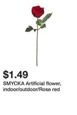 Ikea SMYCKA Artificial flower, indoor/outdoor/Rose red offer