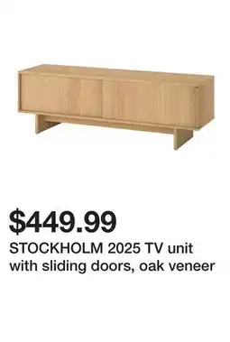 Ikea STOCKHOLM 2025 TV unit with sliding doors, oak veneer offer