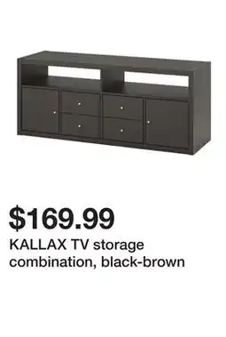 Ikea KALLAX TV storage combination, black-brown offer