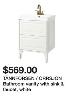 Ikea TÄNNFORSEN / ORRSJÖN Bathroom vanity with sink & faucet, white offer