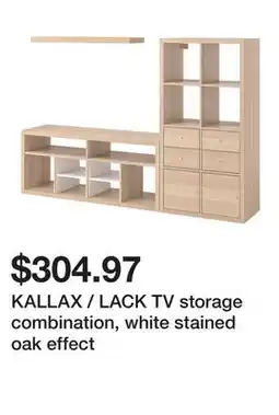 Ikea KALLAX / LACK TV storage combination, white stained oak effect offer