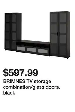 Ikea BRIMNES TV storage combination/glass doors, black offer