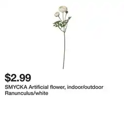 Ikea SMYCKA Artificial flower, indoor/outdoor Ranunculus/white offer