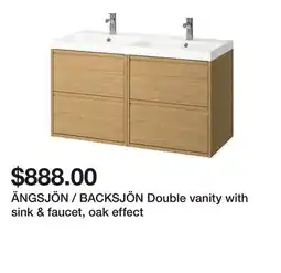 Ikea ÄNGSJÖN / BACKSJÖN Double vanity with sink & faucet, oak effect offer