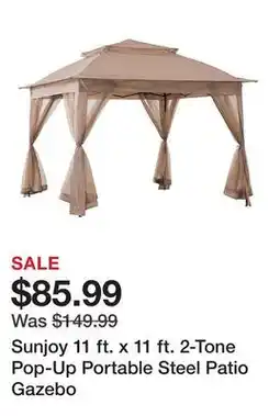 Tractor Supply Company Sunjoy 11 ft. x 11 ft. 2-Tone Pop-Up Portable Steel Patio Gazebo offer