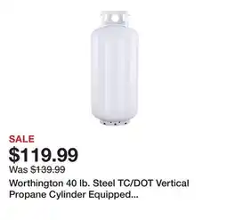 Tractor Supply Company Worthington 40 lb. Steel TC/DOT Vertical Propane Cylinder Equipped with OPD Valve offer