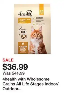 Tractor Supply Company 4health with Wholesome Grains All Life Stages Indoor/Outdoor Chicken and Rice Formula Dry Cat Food offer