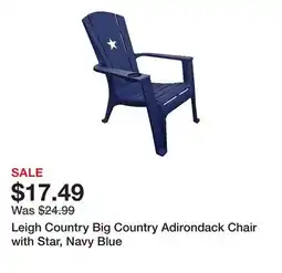 Tractor Supply Company Leigh Country Big Country Adirondack Chair with Star, Navy Blue offer
