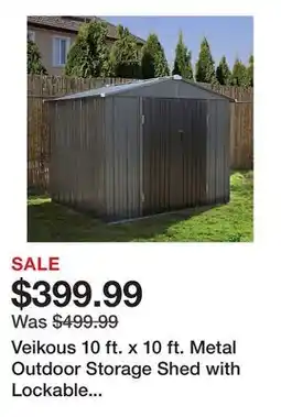Tractor Supply Company Veikous 10 ft. x 10 ft. Metal Outdoor Storage Shed with Lockable Door and Vents offer