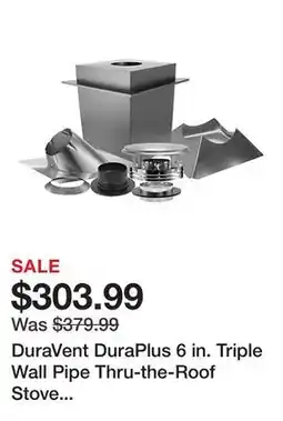 Tractor Supply Company DuraVent DuraPlus 6 in. Triple Wall Pipe Thru-the-Roof Stove Chimney Kit offer