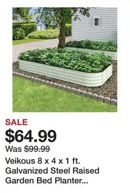 Tractor Supply Company Veikous 8 x 4 x 1 ft. Galvanized Steel Raised Garden Bed Planter Box Outdoor, Light Green offer