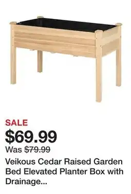 Tractor Supply Company Veikous Cedar Raised Garden Bed Elevated Planter Box with Drainage Holes, 47 in. x 23 in. x 30 in offer
