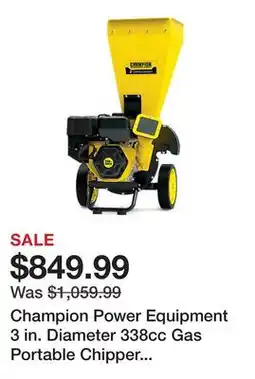 Tractor Supply Company Champion Power Equipment 3 in. Diameter 338cc Gas Portable Chipper Shredder with Collection Bag offer
