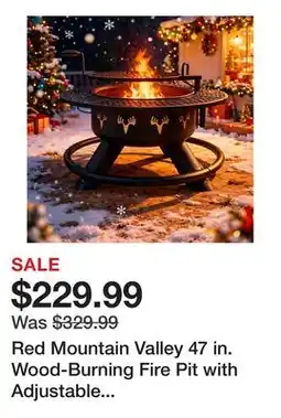 Tractor Supply Company Red Mountain Valley 47 in. Wood-Burning Fire Pit with Adjustable BBQ Grate, Deer Head offer