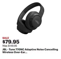 Best Buy JBL - Tune 770NC Adaptive Noise Cancelling Wireless Over-Ear Headphone - 2024 - Black offer
