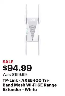 Best Buy TP-Link - AXE5400 Tri-Band Mesh Wi-Fi 6E Range Extender - White offer