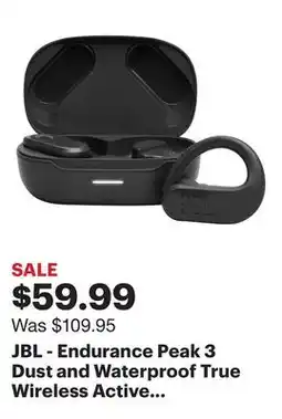 Best Buy JBL - Endurance Peak 3 Dust and Waterproof True Wireless Active Earbuds - 2023 - Black offer