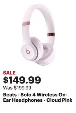 Best Buy Beats - Solo 4 Wireless On-Ear Headphones - Cloud Pink offer