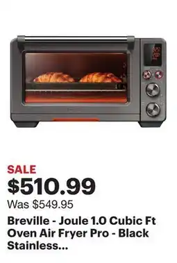Best Buy Breville - Joule 1.0 Cubic Ft Oven Air Fryer Pro - Black Stainless Steel offer