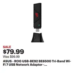 Best Buy ASUS - ROG USB-BE92 BE6500 Tri-Band Wi-Fi 7 USB Network Adapter - Black offer