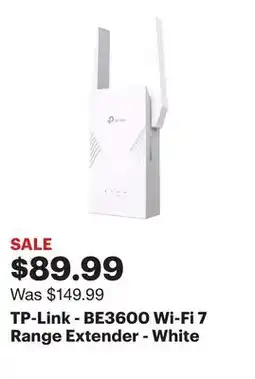 Best Buy TP-Link - BE3600 Wi-Fi 7 Range Extender - White offer