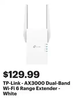 Best Buy TP-Link - AX3000 Dual-Band Wi-Fi 6 Range Extender - White offer