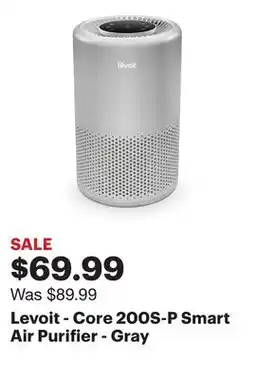 Best Buy Levoit - Core 200S-P Smart Air Purifier - Gray offer