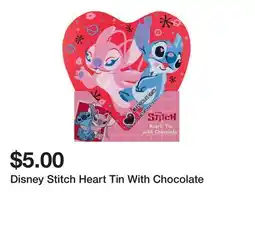 Five Below Disney Stitch Heart Tin With Chocolate offer