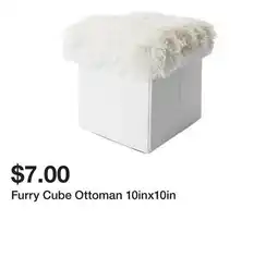 Five Below Furry Cube Ottoman 10inx10in offer