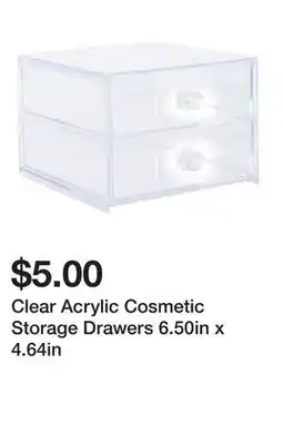 Five Below Clear Acrylic Cosmetic Storage Drawers 6.50in x 4.64in offer