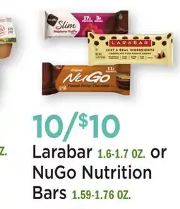 Heinen's Larabar 1.6-1.7 OZ. or NuGo Nutrition Bars 1.59-1.76 OZ offer