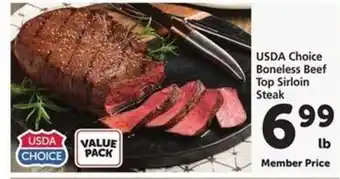 USDA Choice Boneless Beef Top Sirloin Steak