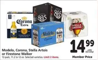 Modelo, Corona, Stella Artois or Firestone Walker