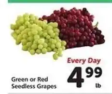 Safeway Green or Red Seedless Grapes offer