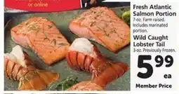 Safeway Fresh Atlantic Salmon Portion & Wild Caught Lobster Tail offer