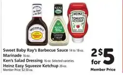 Safeway Sweet Baby Ray's Barbecue Sauce, Ken's Salad Dressing, Heinz Easy Squeeze Ketchup offer